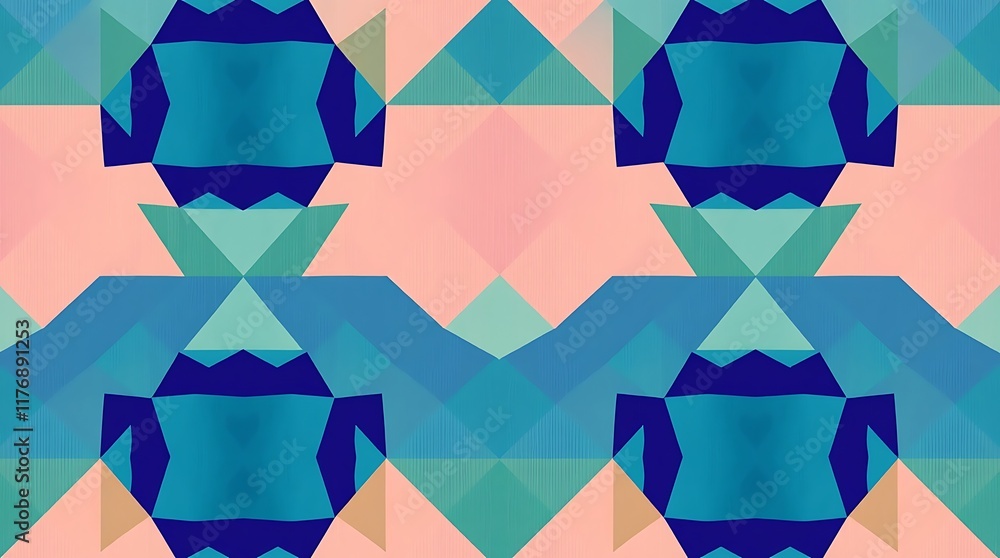 Poster abstract geometric pattern: a mesmerizing symphony of vibrant colors and geometric shapes, this abst