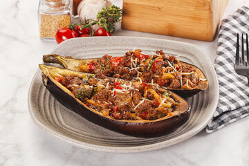 Baked eggplant with minced meat