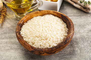 Dry Arborio rice for risotto