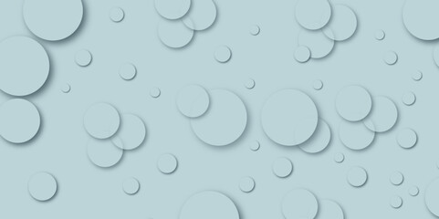 Abstract simple light circles isolated on soft pastel blue gradient background. Serene composition of various minimalist circles, A scattering of monochromatic circles on a neutral background.