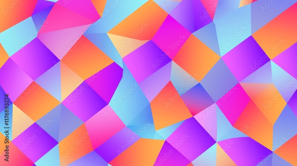 Aufkleber abstract geometric pattern: a captivating display of vibrant, overlapping geometric shapes, evoking 