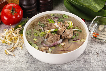 Vietnamese cuisine - Pho Bo soup with beef