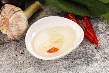 Vietnamese spicy vinegar with garlic