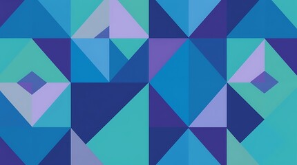 Fototapeta premium Abstract Geometric Pattern: Teal, Blue, and Purple Triangles 