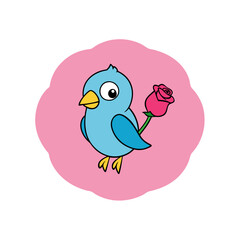 happy valentine day birds on branch