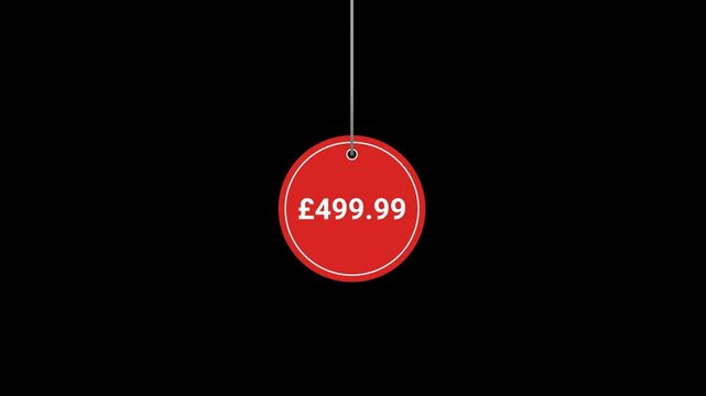 499.99 Pound Price tag Animated
