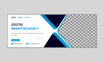 Professional Modern Facebook Cover Design, corporate social media cover design, blue color design with unique shapes