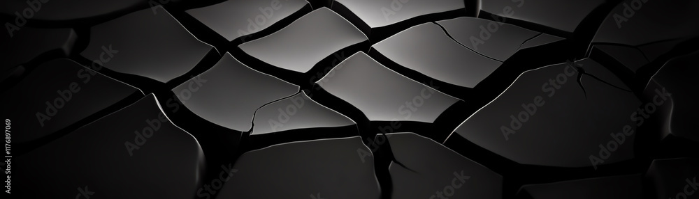 Poster a detailed close-up of a cracked surface displaying unique patterns and textures, showcasing the imp