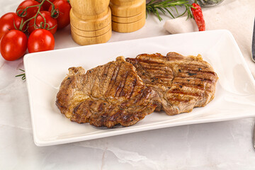 Grilled pork neck sirloin steak