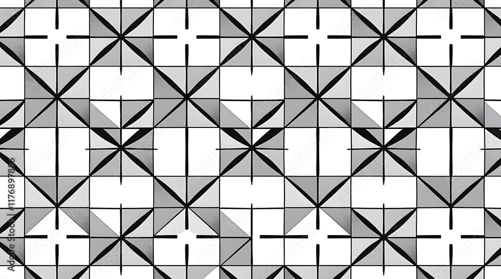 Aufkleber geometric abstract pattern: seamless design with overlapping lines creating a captivating pattern of