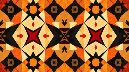 Fototapeta premium Vibrant Geometric Textile Pattern 