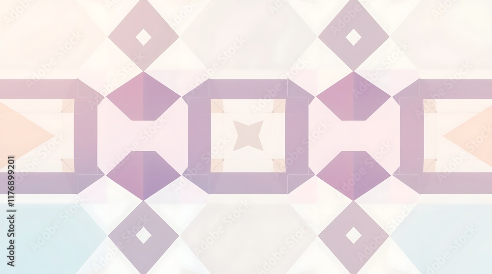 Poster pastel geometric seamless pattern: a delicate and calming pattern featuring soft pastel hues in a ge