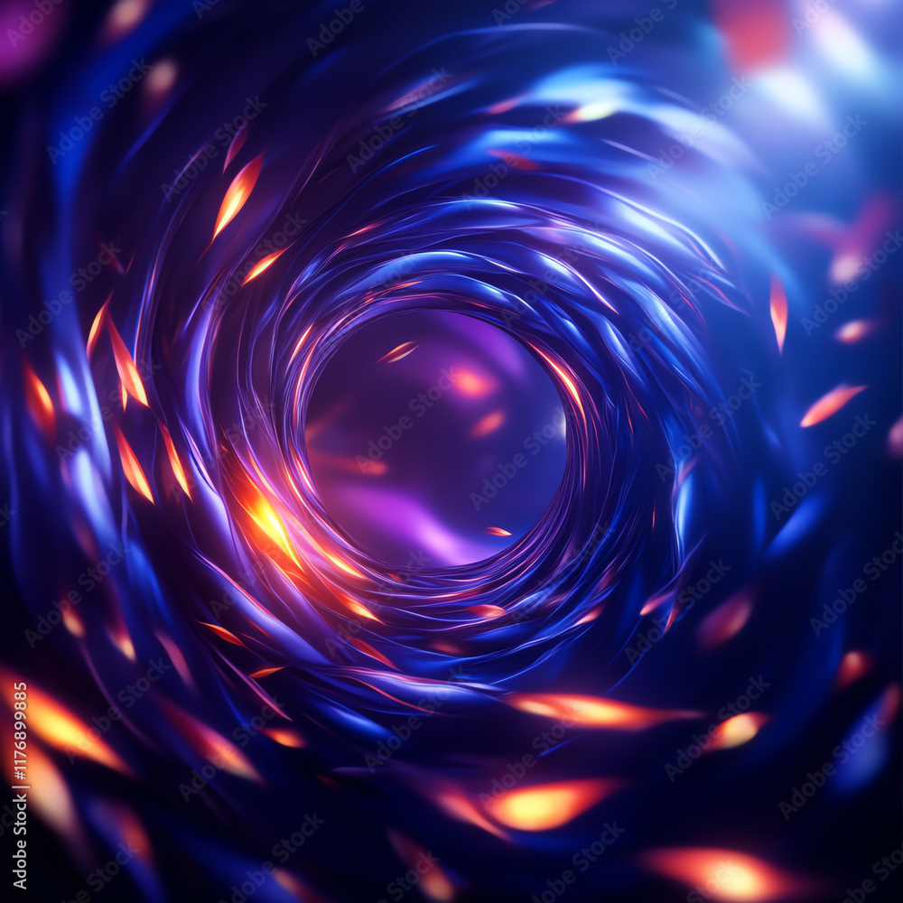 Poster a mesmerizing abstract vortex filled with vibrant colors swirling in a hypnotic motion, creating a s