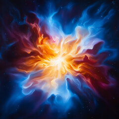 A mesmerizing explosion of colors and energy depicting the beauty of the cosmos and stellar phenomena.