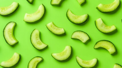 Sliced Melon Pattern: Green Summer Fruit