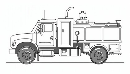 A specialized truck equipped for industrial cleaning operations like sewer jetting or hydro excavation. Ideal for municipal or construction applications.