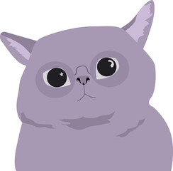 purple cat cartoon