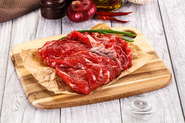 Raw beef meat for cooking