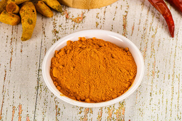 Tumeric curcuma powder for culinary