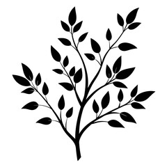 Elegant Silhouette of Serene Branches – Black Vector Art