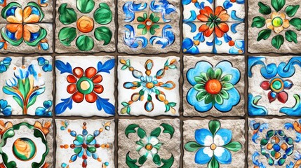 Stunning Colorful Floral Decorative Wall Tiles