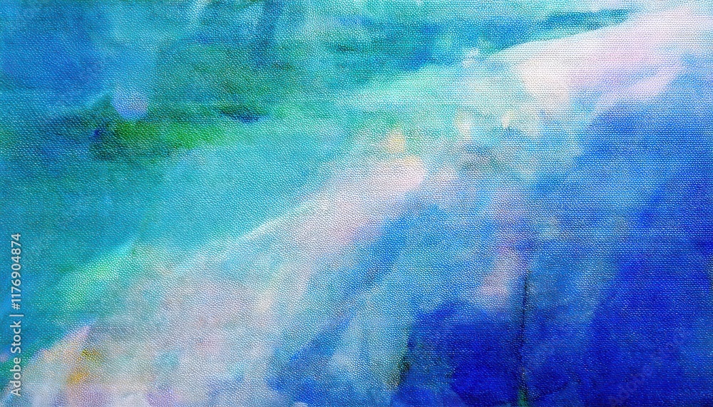 Poster mesmerizing abstract blue and green texture with fine wavy lines, subtle gradient flow, and rippling