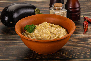 Eggplant dip - Mutabal with tahini paste