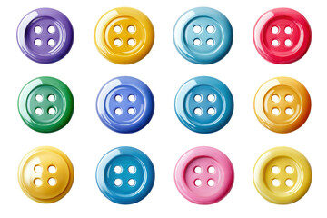 Colorful collection of buttons arranged in a grid pattern showcasing various shades and styles for crafting projects