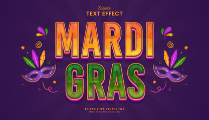 decorative mardi gras editable text effect design © OreNyee