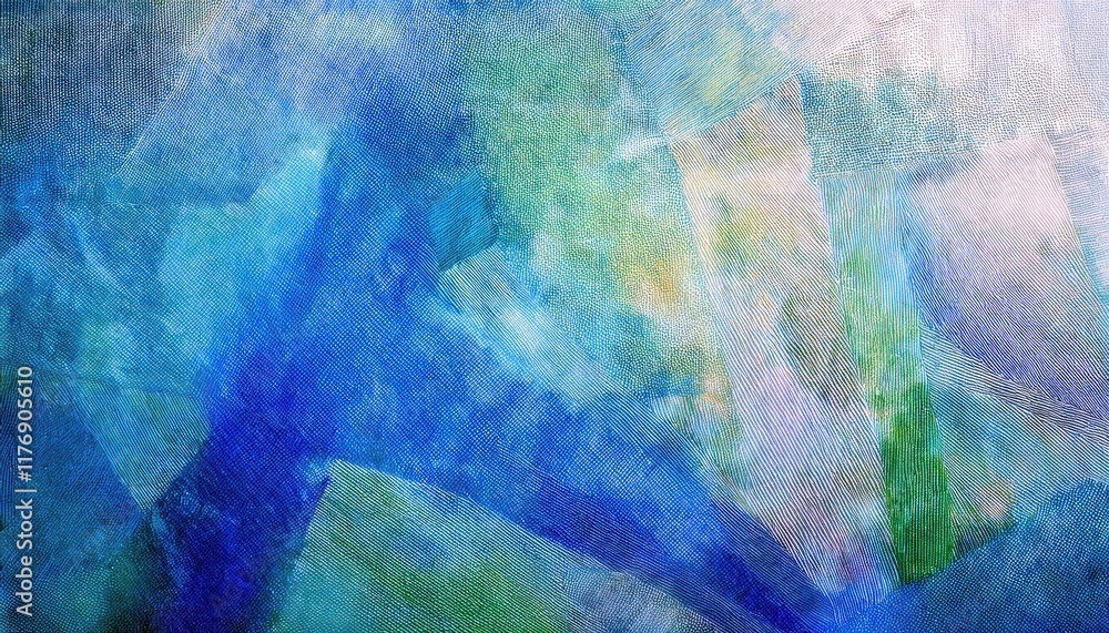 Poster Mesmerizing Abstract Blue and Green Texture with Fine Wavy Lines, Subtle Gradient Flow, and Rippling Patterns for Digital Design Banner