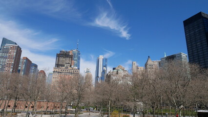 Manhattan skyline, New York City, NYC, horizon, gratte-ciel, architecture, ville, urbain,...