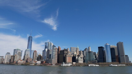 Manhattan skyline, New York City, NYC, horizon, gratte-ciel, architecture, ville, urbain, métropole, États-Unis, Amérique, Big Apple, Empire State Building, One World Trade Center, Freedom Tower, Chry