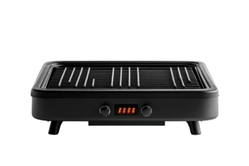 Electric grill with adjustable heat settings for indoor cooking and barbecue