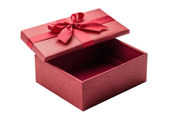 Obraz premium Red gift box with a bow ready for special occasions and celebrations