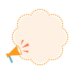 Promotional Banner with Megaphone. Announcement Banner. Advertisement Banner