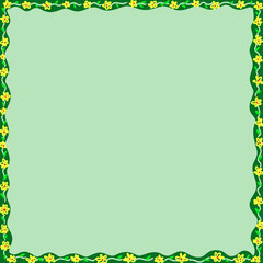 Green flowers template 