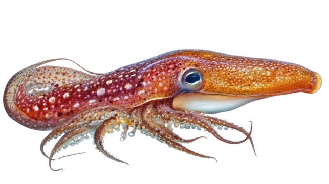 Intriguing Cephalopod: A close-up illustration of a squid, showcasing its intricate details and captivating beauty.