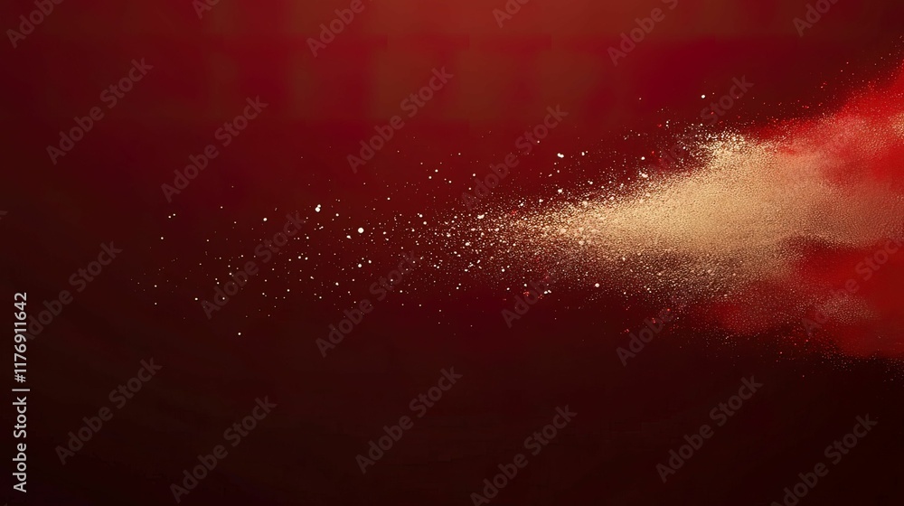 Poster dynamic deep red gradient with metallic gold splash effect abstract creation digital design visual s