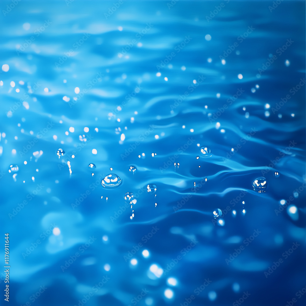 Poster a serene view of shimmering water waves reflecting sunlight, evoking calmness and tranquility in nat
