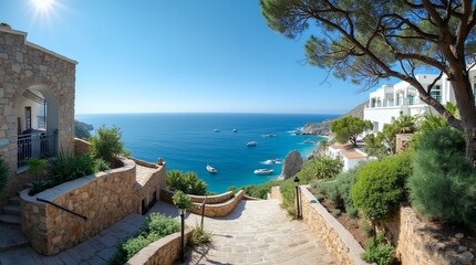 Picturesque Coastal Mediterranean Villa with Panoramic Ocean View