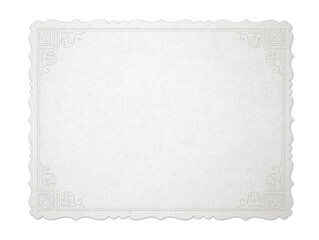 Obraz premium Decorative card with carved edges. Texture of coarse paper and embossed framework.