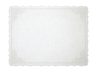 Obraz premium Decorative card with carved edges. Texture of coarse paper and embossed framework. PNG.