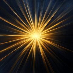 Obraz premium A stunning abstract burst of golden light radiating against a dark background, symbolizing energy and creativity.