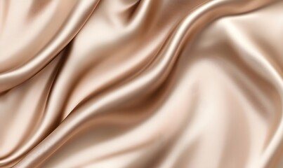 Fototapeta premium Golden silk fabric folds with soft smooth texture.