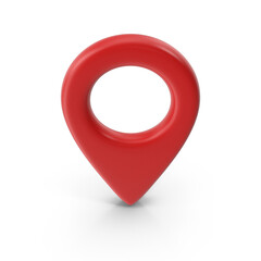 3d Red location pin 3d icon isolated on white
