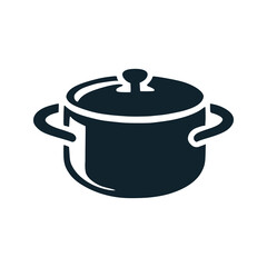 saucepan kitchen appliance logo vector illustration template design