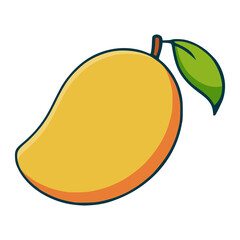 mango fruit sweet food healthy flat color vector illustration template design