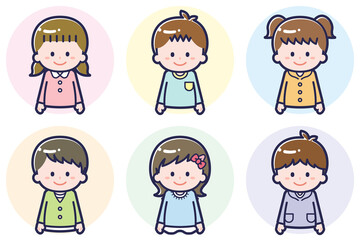 いろいろな人物セット_笑顔_こども