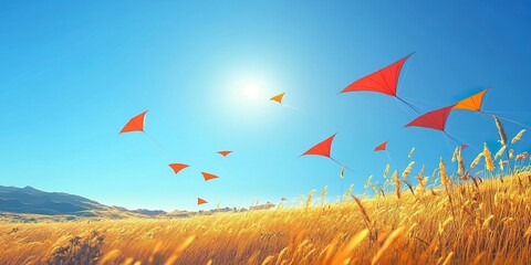 Vibrant Traditional Kites Dancing in the Sky - Makar Sankranti Festival
