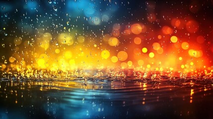 Naklejka premium Vibrant Abstract Background with Colorful Raindrops on Glass Creating a Stunning Visual Effect for Artistic and Design Purposes
